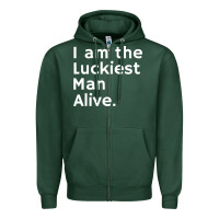 Sports Green luckiest man alive Zipper Hoodie - linhVisuals