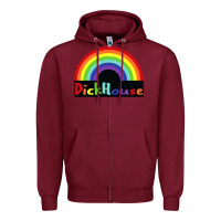 Burgundy dick house Zipper Hoodie - linhVisuals