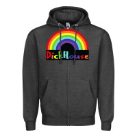 Charcoal Heather dick house Zipper Hoodie - linhVisuals