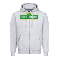 Heather Grey street smarts   john mulaney Zipper Hoodie - linhVisuals