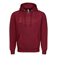 Burgundy st. john fisher collage Zipper Hoodie - linhVisuals