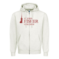 Oatmeal Heather st. john fisher collage Zipper Hoodie - linhVisuals
