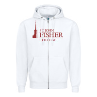 White st. john fisher collage Zipper Hoodie - linhVisuals