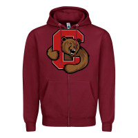 Burgundy The cornell big red Zipper Hoodie - linhVisuals