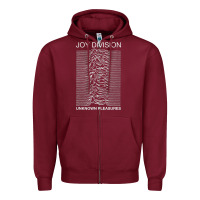Burgundy joy division Zipper Hoodie - linhVisuals