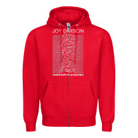 Red joy division Zipper Hoodie - linhVisuals