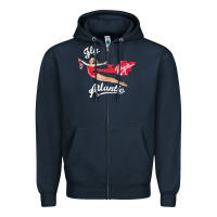 Navy princess diana virgin atlantic fly atlantic Zipper Hoodie - linhVisuals