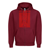 Burgundy joy division Zipper Hoodie - linhVisuals