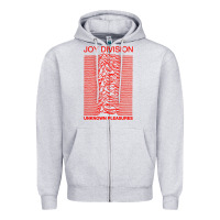 Heather Grey joy division Zipper Hoodie - linhVisuals