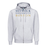 Heather Grey suffolk university Zipper Hoodie - linhVisuals