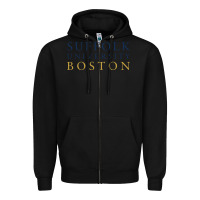 Black suffolk university Zipper Hoodie - linhVisuals