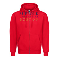 Red suffolk university Zipper Hoodie - linhVisuals