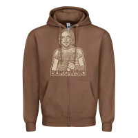 Chestnut vintage charles bukowski Zipper Hoodie - linhVisuals