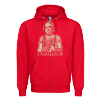 Red vintage charles bukowski Zipper Hoodie - linhVisuals