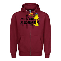 Burgundy mellow mushroom Zipper Hoodie - linhVisuals