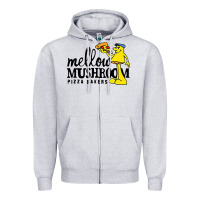Heather Grey mellow mushroom Zipper Hoodie - linhVisuals