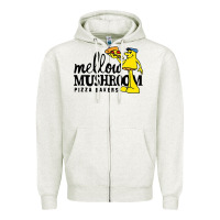 Oatmeal Heather mellow mushroom Zipper Hoodie - linhVisuals