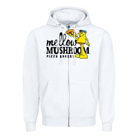 White mellow mushroom Zipper Hoodie - linhVisuals