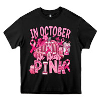 Black in october we wear pink american football Heavy Core Tee - RanaPortraitStore