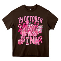 Chocolate Brown in october we wear pink american football Heavy Core Tee - RanaPortraitStore