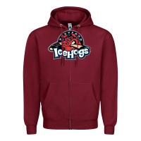 Burgundy Ice-Hogs Zipper Hoodie - linhVisuals