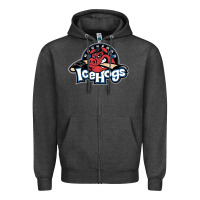 Charcoal Heather Ice-Hogs Zipper Hoodie - linhVisuals