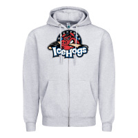 Heather Grey Ice-Hogs Zipper Hoodie - linhVisuals