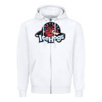 White Ice-Hogs Zipper Hoodie - linhVisuals