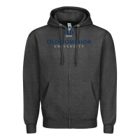Charcoal Heather Old Dominion University Zipper Hoodie - linhVisuals