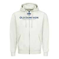Oatmeal Heather Old Dominion University Zipper Hoodie - linhVisuals