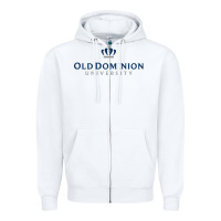 White Old Dominion University Zipper Hoodie - linhVisuals