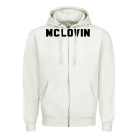 Oatmeal Heather mclovin novelty humor Zipper Hoodie - linhVisuals