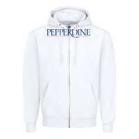 White Pepperdine University Zipper Hoodie - linhVisuals