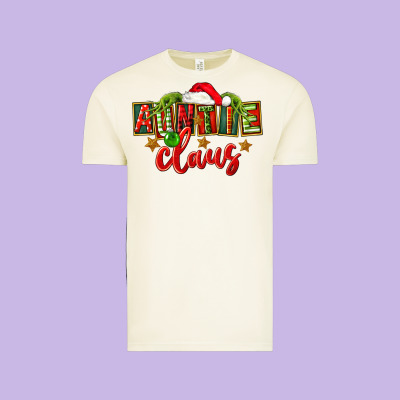 Christmas Auntie Claus Vintage Tee Designed By Fadigitalartstudio