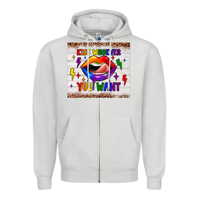 Kiss Whoever You Want Tumbler Zipper Hoodie by JahusDesignShop | Teevron