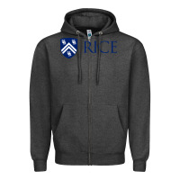 Charcoal Heather Rice University Zipper Hoodie - linhVisuals