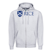 Heather Grey Rice University Zipper Hoodie - linhVisuals