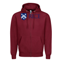 Burgundy Rice University Zipper Hoodie - linhVisuals