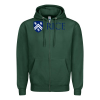 Sports Green Rice University Zipper Hoodie - linhVisuals
