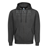Charcoal Heather Rider University Zipper Hoodie - linhVisuals