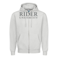 Dove Grey Rider University Zipper Hoodie - linhVisuals