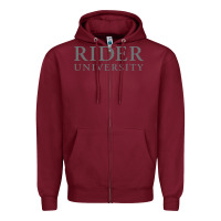 Burgundy Rider University Zipper Hoodie - linhVisuals