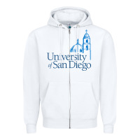 White University of San Diego Zipper Hoodie - linhVisuals