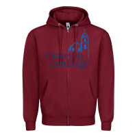 Burgundy University of San Diego Zipper Hoodie - linhVisuals