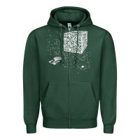 Sports Green qr code cube we are the borg Zipper Hoodie - linhVisuals
