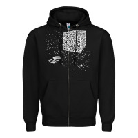 Black qr code cube we are the borg Zipper Hoodie - linhVisuals