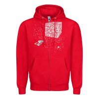 Red qr code cube we are the borg Zipper Hoodie - linhVisuals
