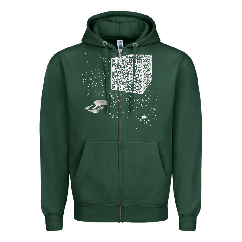 Qr Code Cube We Are The Borg Zipper Hoodie by linhVisuals | Teevron
