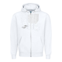 White qr code cube we are the borg Zipper Hoodie - linhVisuals