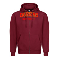 Burgundy queens university Zipper Hoodie - linhVisuals